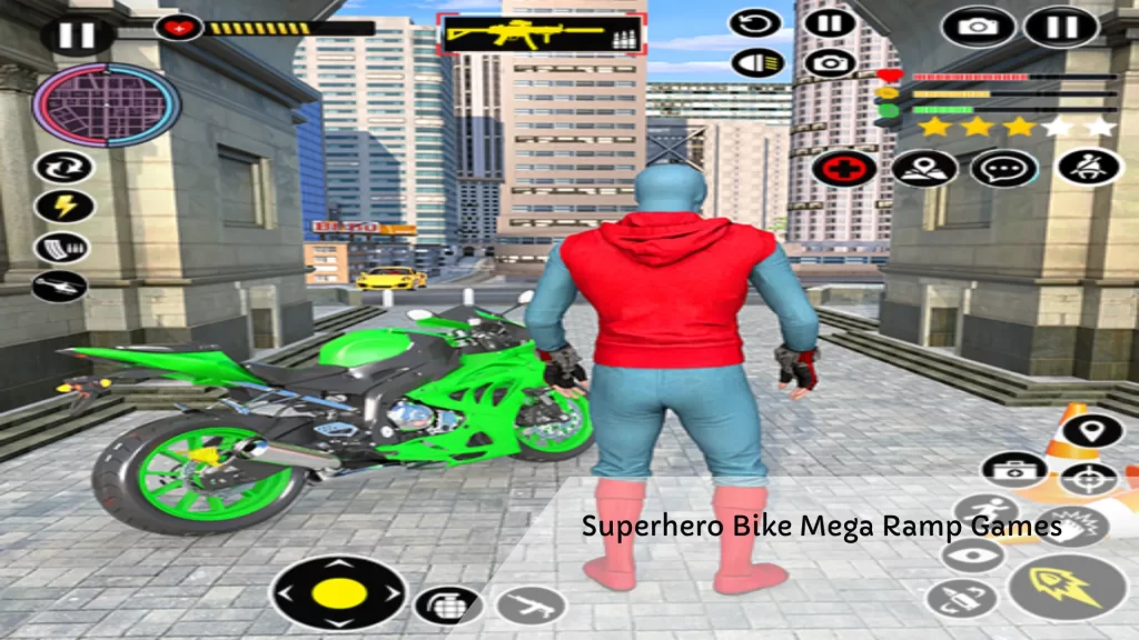 Superhero Bike Mega Ramp Games